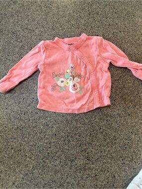 Gerber Pink Floral Wrap Long Sleeve Baby Tee